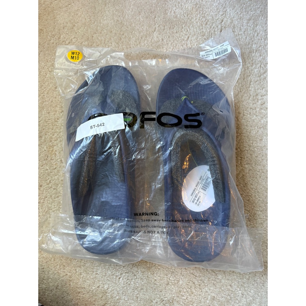 OOFOS OOriginal Recovery Sandals Blue Unisex Thong Flip Flops 1000 W12 M10 NWT - Picture 11 of 12